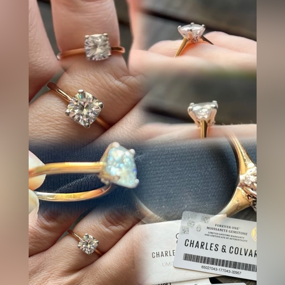 Charles & Colvard 18k Rose Gold 2 Carat Moissanite Engaged Ring